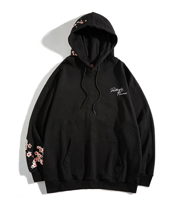 Black sweatshirt hot sale with butterfly